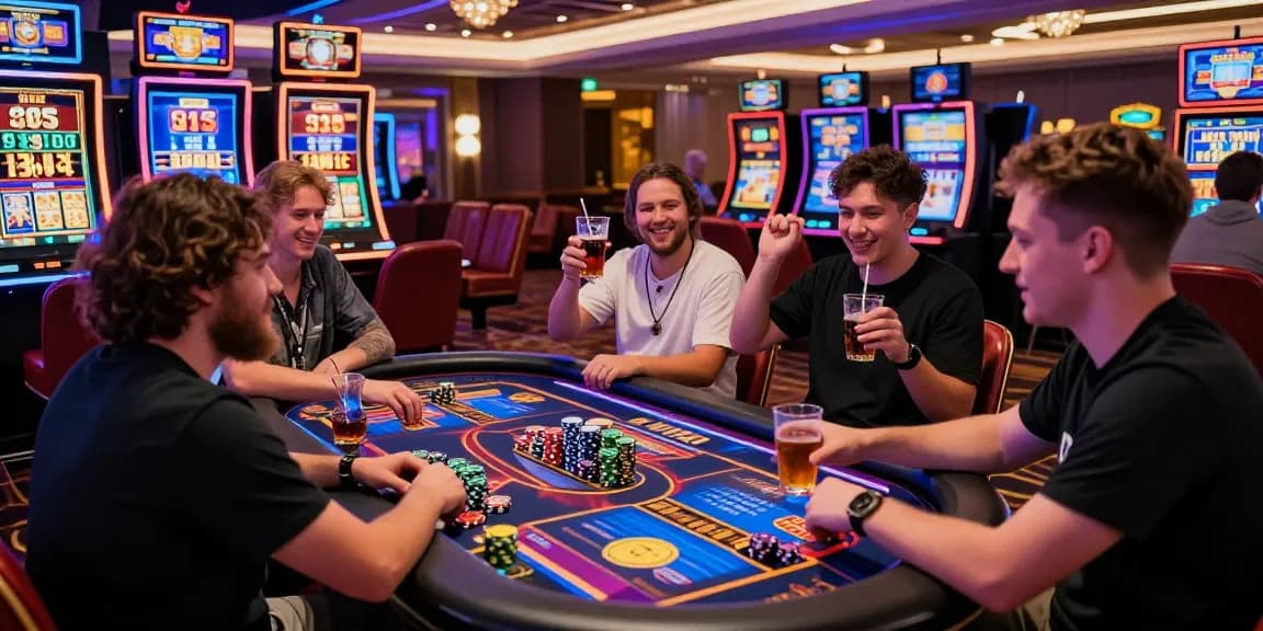 Excited players engaging with bonus buy slots at a modern casino.