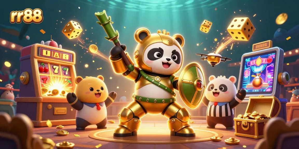 Experience thrilling gambling action at rr88 with a vibrant casino scene packed with colorful game elements.