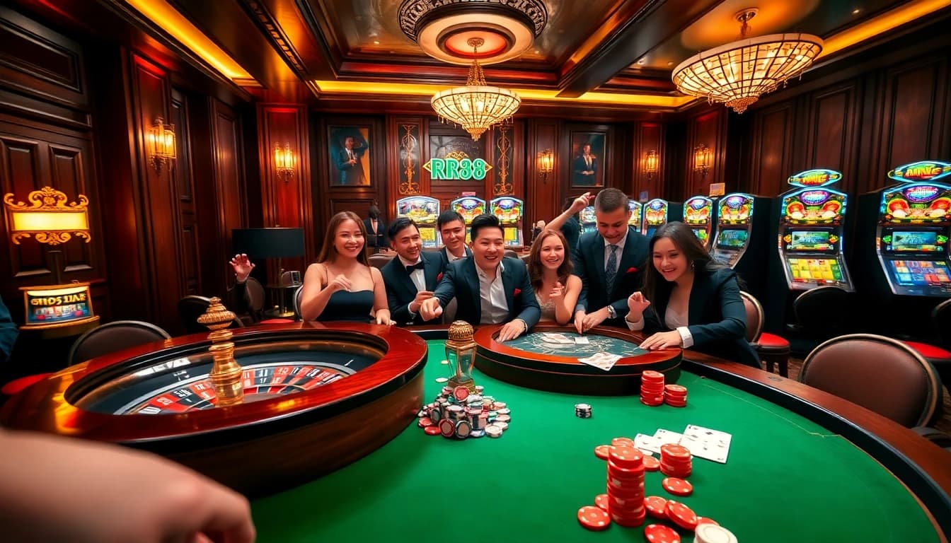 Experience the luxury of RR88 with lively casino elements and exciting gameplay.