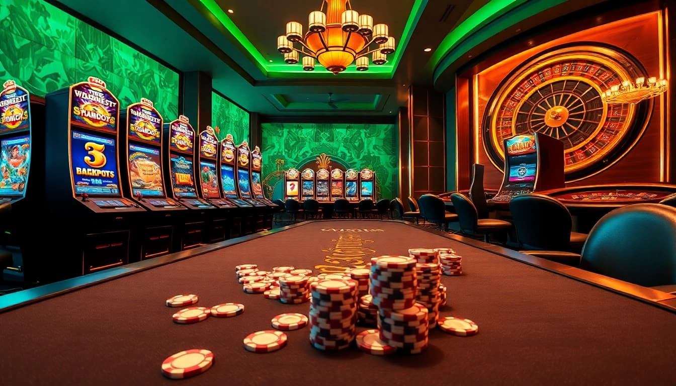 Spin the reels on Slot Online machines with vibrant jackpots and engaging gameplay in a luxury casino.