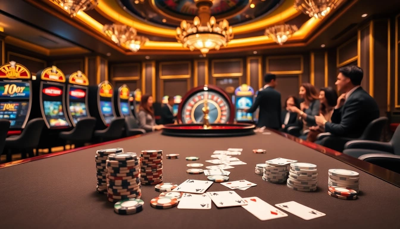 Experience the thrill of poker and roulette at mn88.ltd's luxurious casino.