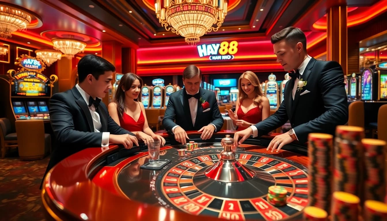 Experience thrilling gaming adventures at https://hay88.my/ with vibrant casino tables and excitement.