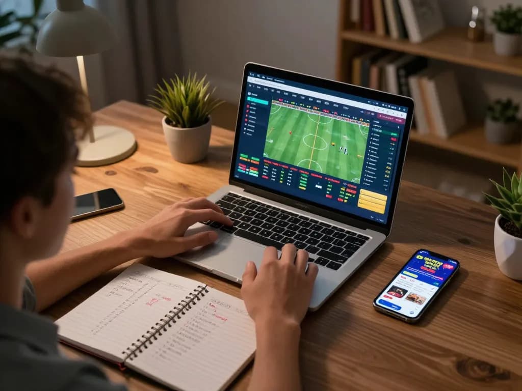 Engaging in strategic sports betting at https://ymm88.cyou/ from a cozy home office.