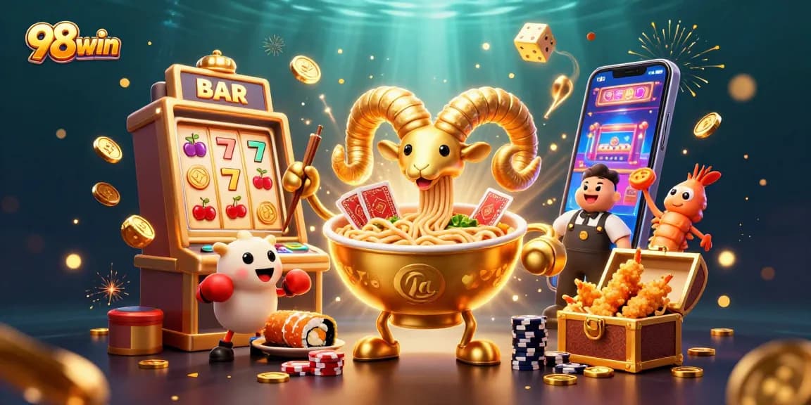 Experience exciting gameplay at 98win with a vibrant casino scene showcasing dynamic characters and rich visual elements.