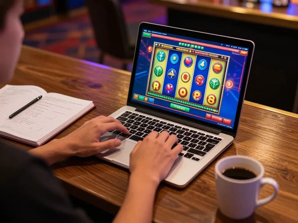 Engaging online casino gameplay highlighting player strategy on laptop.