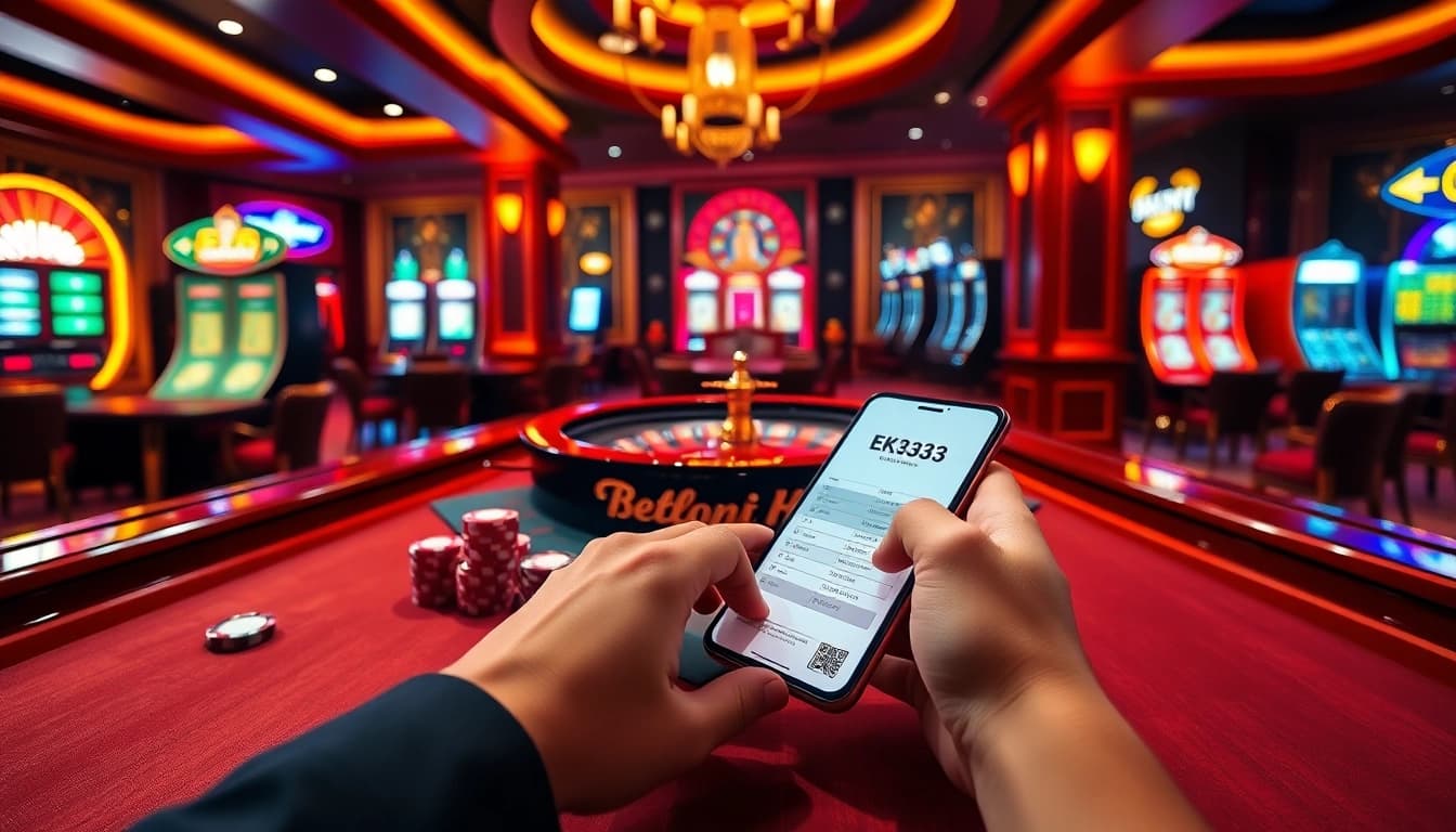 Experience thrilling online gaming at https://ek333pro.com/ with luxurious card tables and vibrant slot machines.