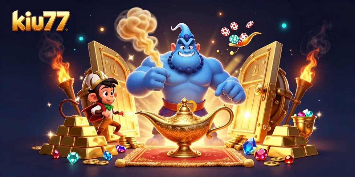 Experience thrilling gameplay at kiu77 with stunning illustrations of massive wins, magic, and excitement.
