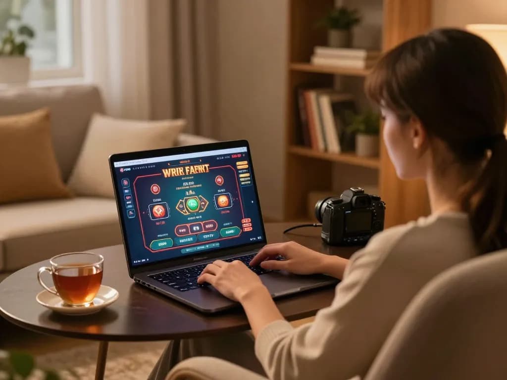 Engaging online gaming with trusted nhà cái uy tín in cozy setup, showcasing modern gambling.