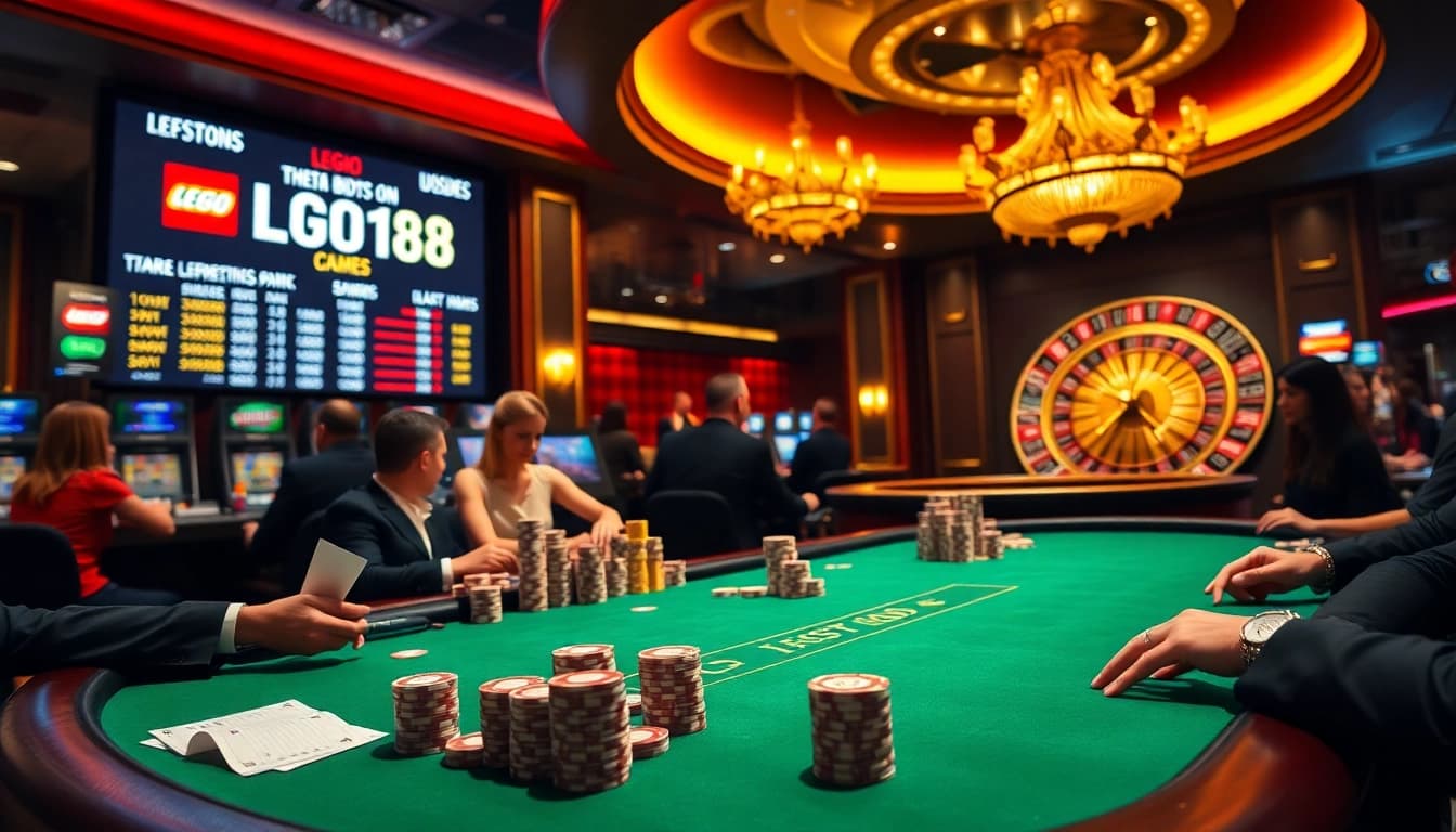 Winning big at LEGO138 with vibrant poker table and roulette wheel action.
