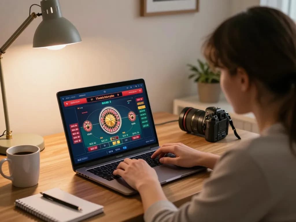 Engaging in live roulette on 789club while comfortably seated at home, showcasing strategic online gaming approach.