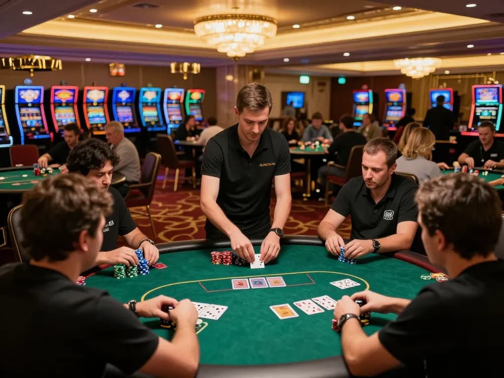 79club players engaged in an intense poker game with chips stacked and cards dealt