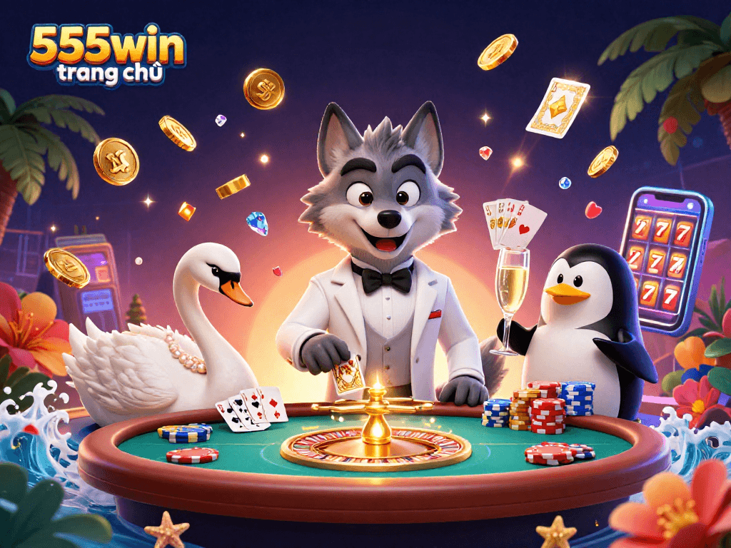 Engage in winning strategies at 555win trang chủ with a lively baccarat scene and vibrant casino elements.