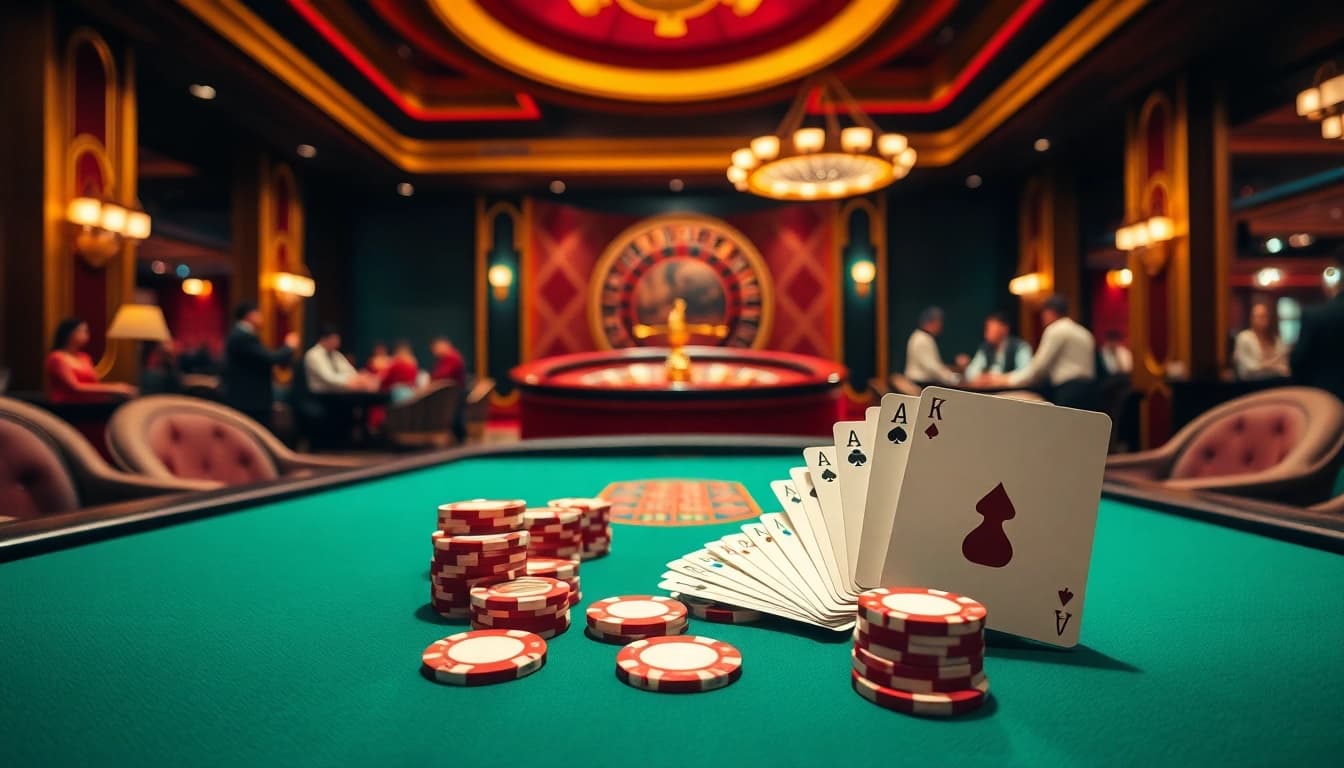 BET88 players eagerly placing bets at a luxurious casino table amidst excitement.