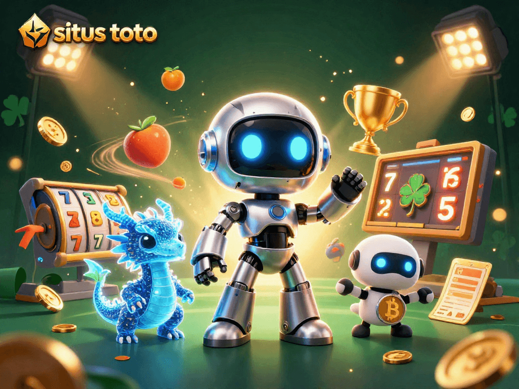 Experience exciting wins on situs toto with 3D characters and vibrant casino elements.