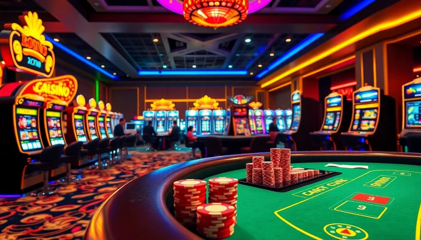 Experience thrilling online gambling at https://lucky88j.world/ with luxury tables, chips, and vibrant slot machines.