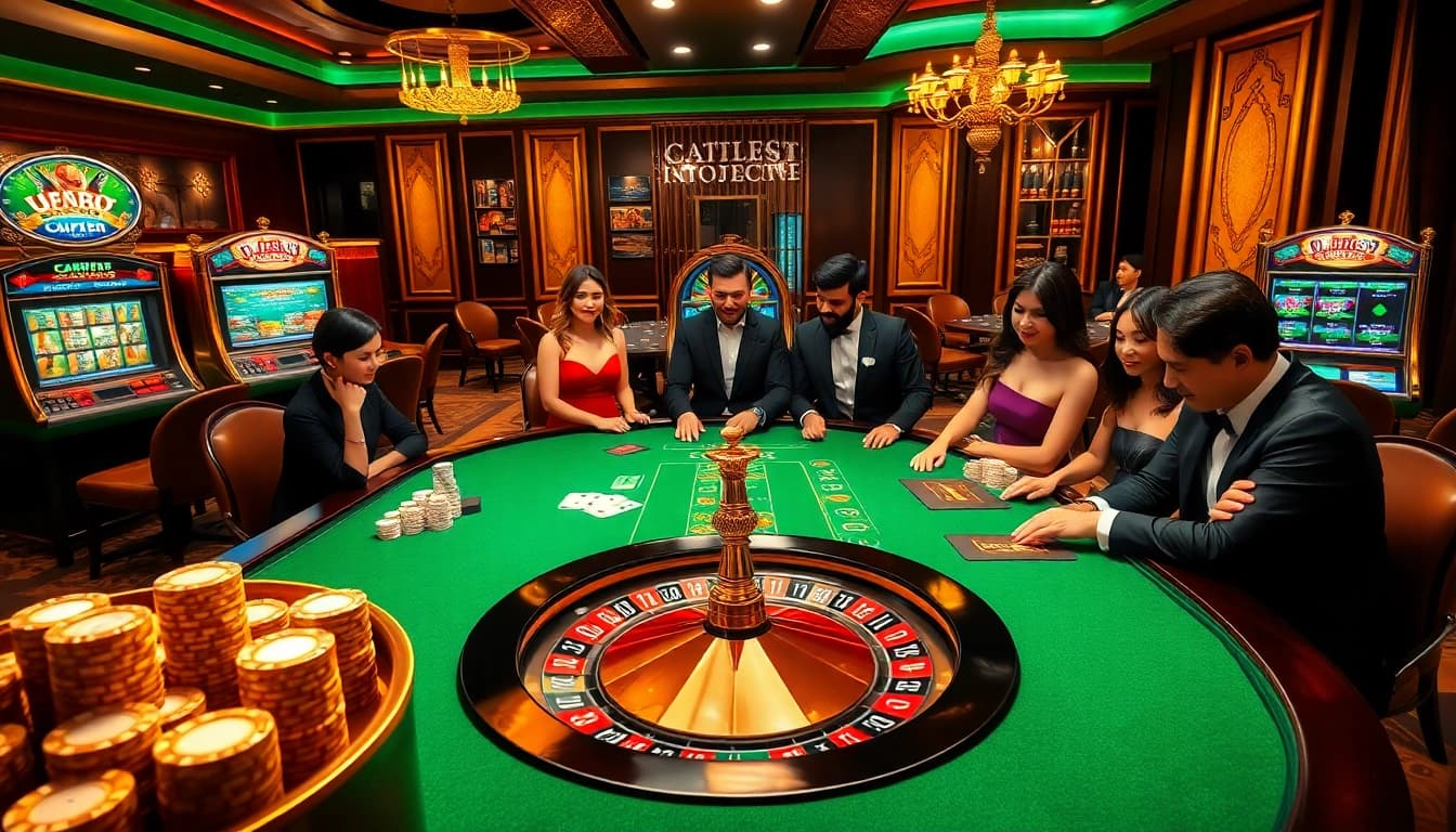 Experience high-stakes excitement at U88's luxurious casino, featuring vibrant gaming tables and thrilling action.