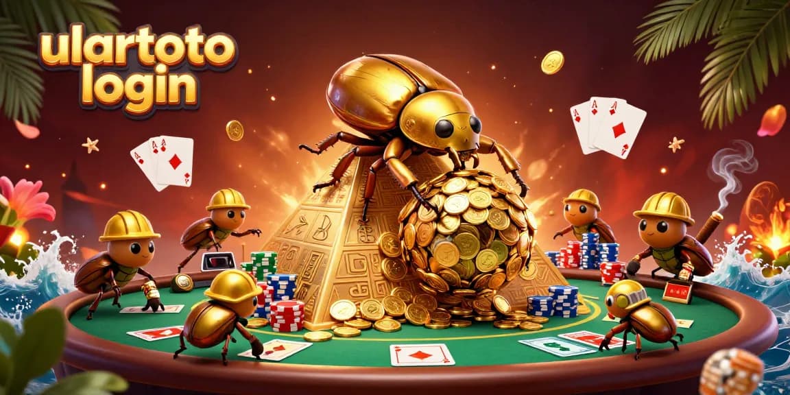 Jam tangan ulartoto login, dilatarbelakangi skenario kasino dengan serangga dan chip poker.
