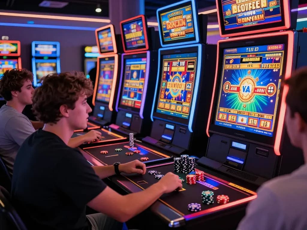 Engaged players experiencing the thrill of situs gacor online slots in a vibrant gaming environment.