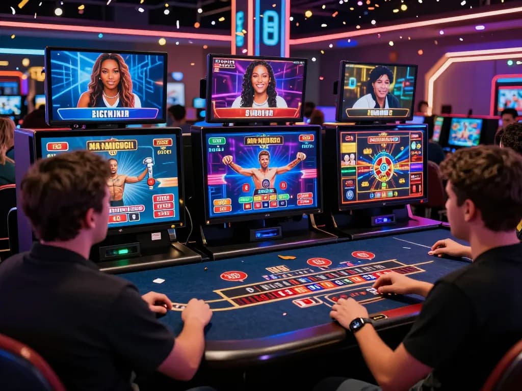 8kbet online gaming platform featuring players enjoying roulette and baccarat in a vibrant virtual casino environment.