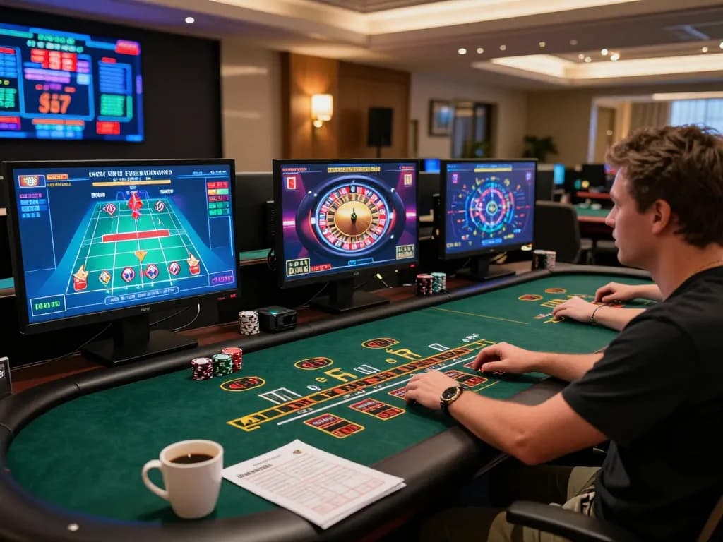 Engaging online casino gameplay showcasing thương hiệu SC88 with multiple game screens and strategic notes