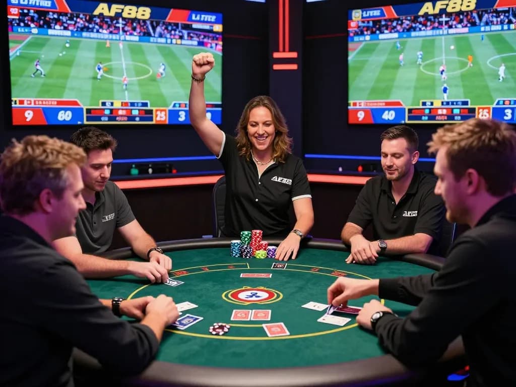 AF88 Trang chủ live casino gaming action with glamorous dealers and players enjoying real-time sports betting in 2026.