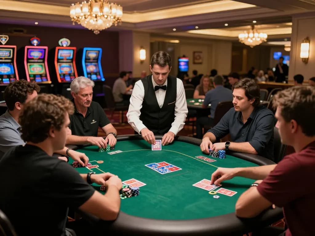 A thrilling poker scene at 888newcasino, capturing players strategizing their bets
