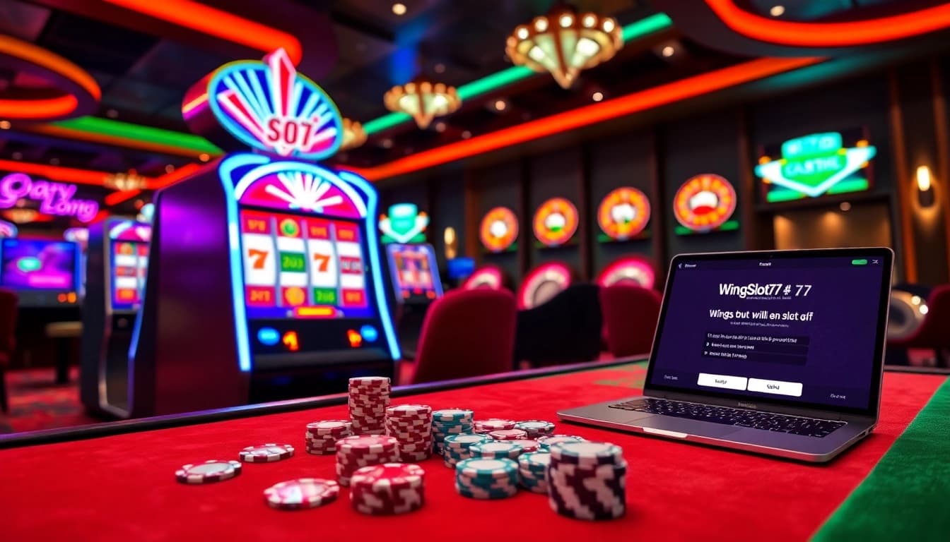Engaging scene of Wingslots77 Login illustrating online slots and gaming excitement.