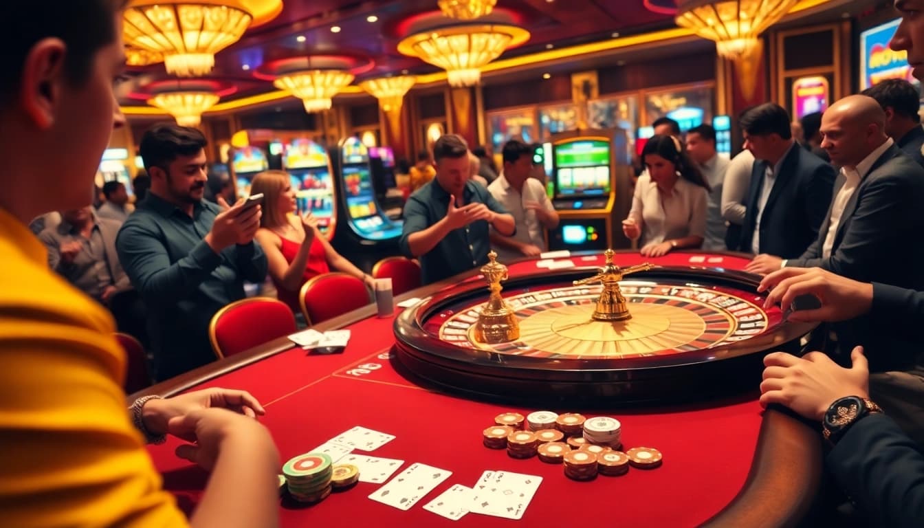Playing at the dynamic i9bet casino table filled with stunning poker chips and excitement.