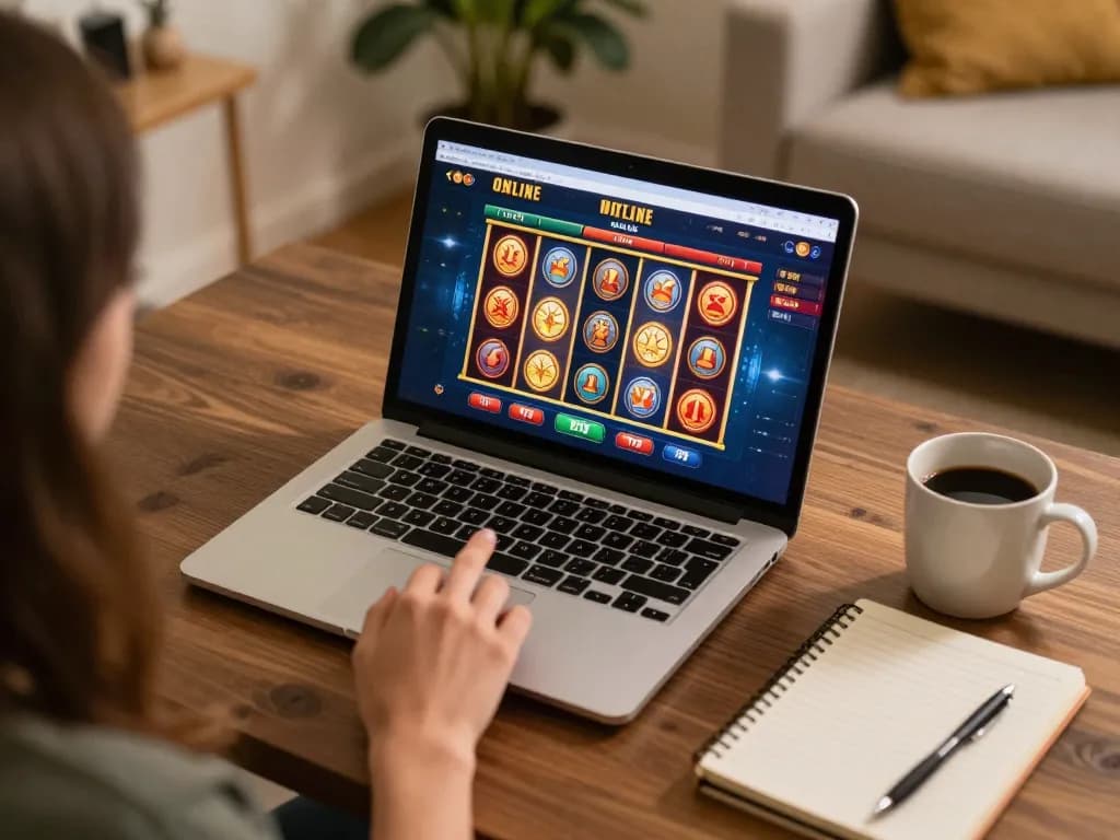 Person enjoying online games at casinos that accept credit cards, highlighting engagement and strategy.
