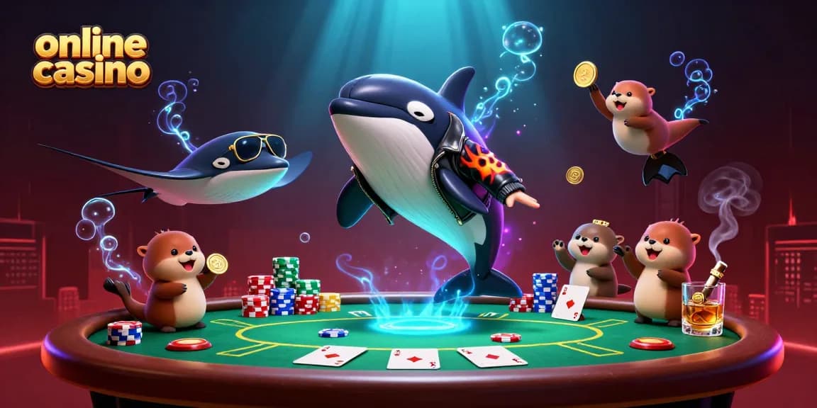 Engaging 3D cartoon scene illustrating an online casino featuring colorful characters and vibrant game elements.