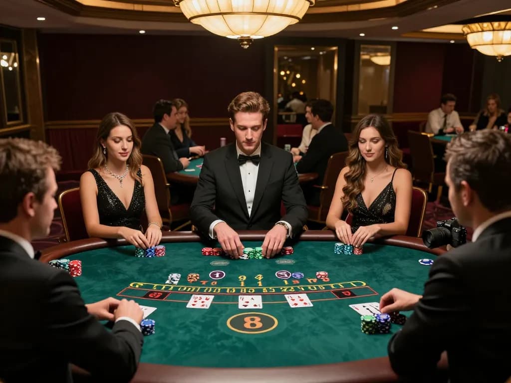 Players strategizing their bets at an elegant blackjack table at 88aa casino