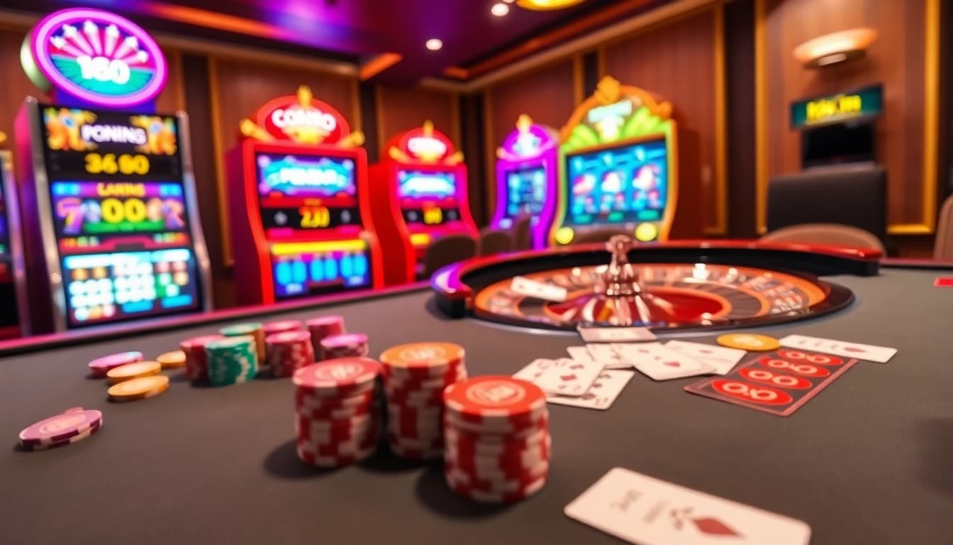 Gambling at 88nn with poker cards, colorful chips, and a vibrant casino atmosphere.