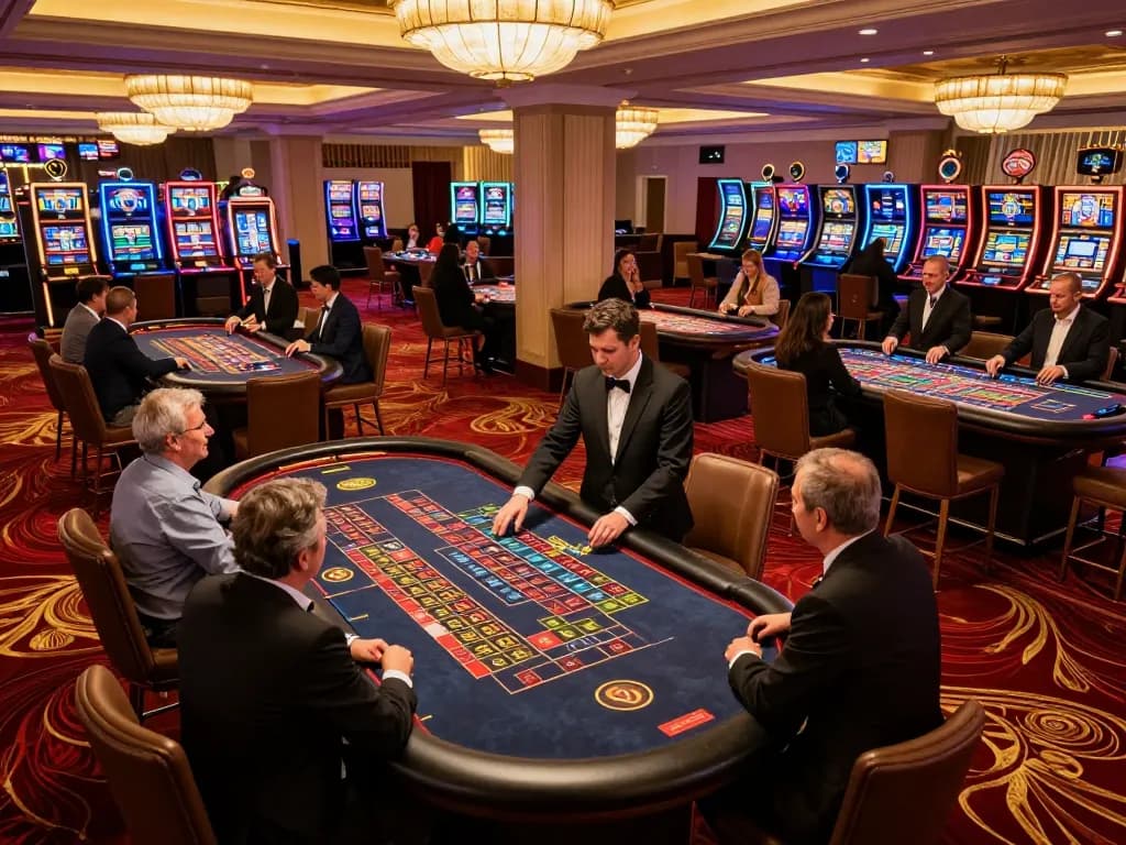 Players engaged in roulette at a casino showing strategic gameplay with HM88 excitement and luxury