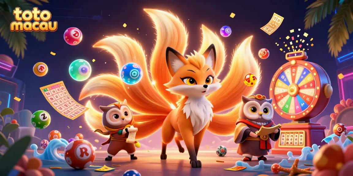 Engaging scene depicting toto macau lottery with vibrant characters and dynamic elements, capturing the excitement of gaming.