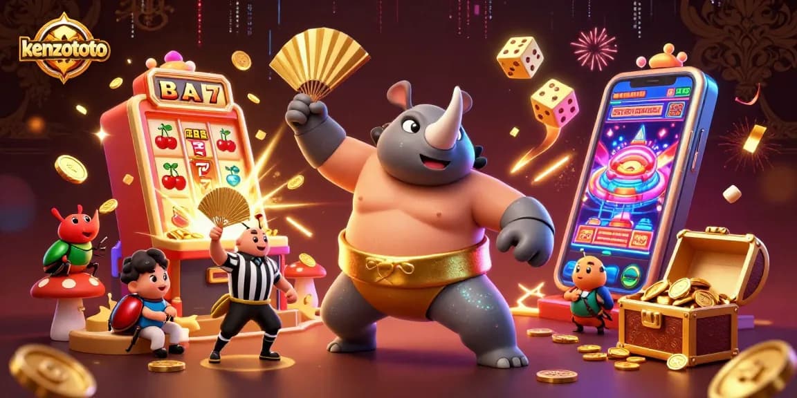Experience kenzototo's thrilling jackpot moments with a dynamic 3D casino scene filled with excitement.