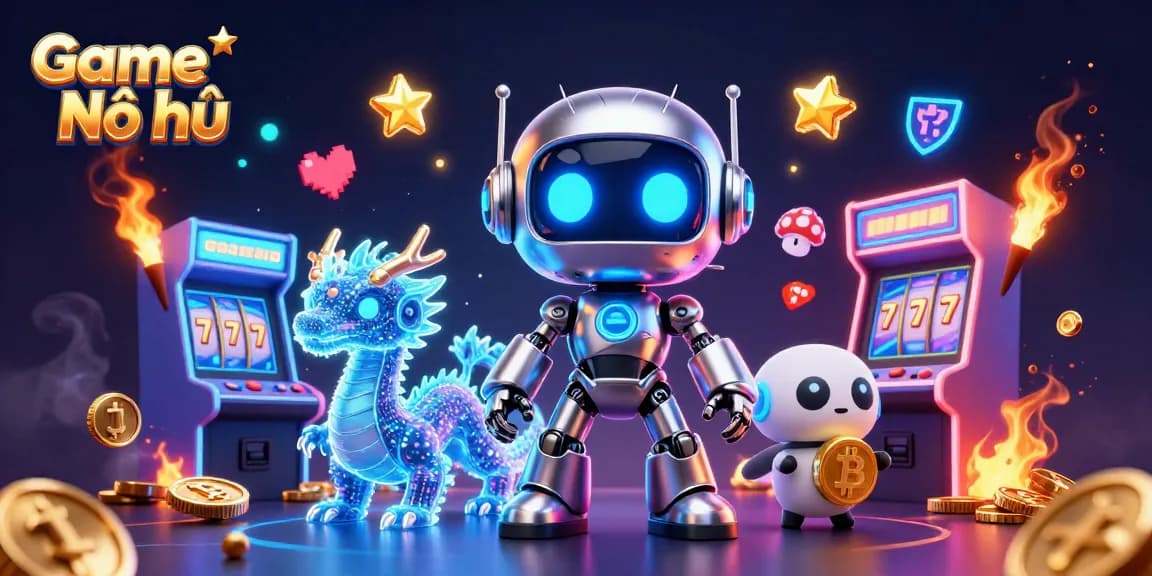 Spinning reels and jackpots in an exciting Game Nổ hũ scene with vibrant characters and colorful casino elements.