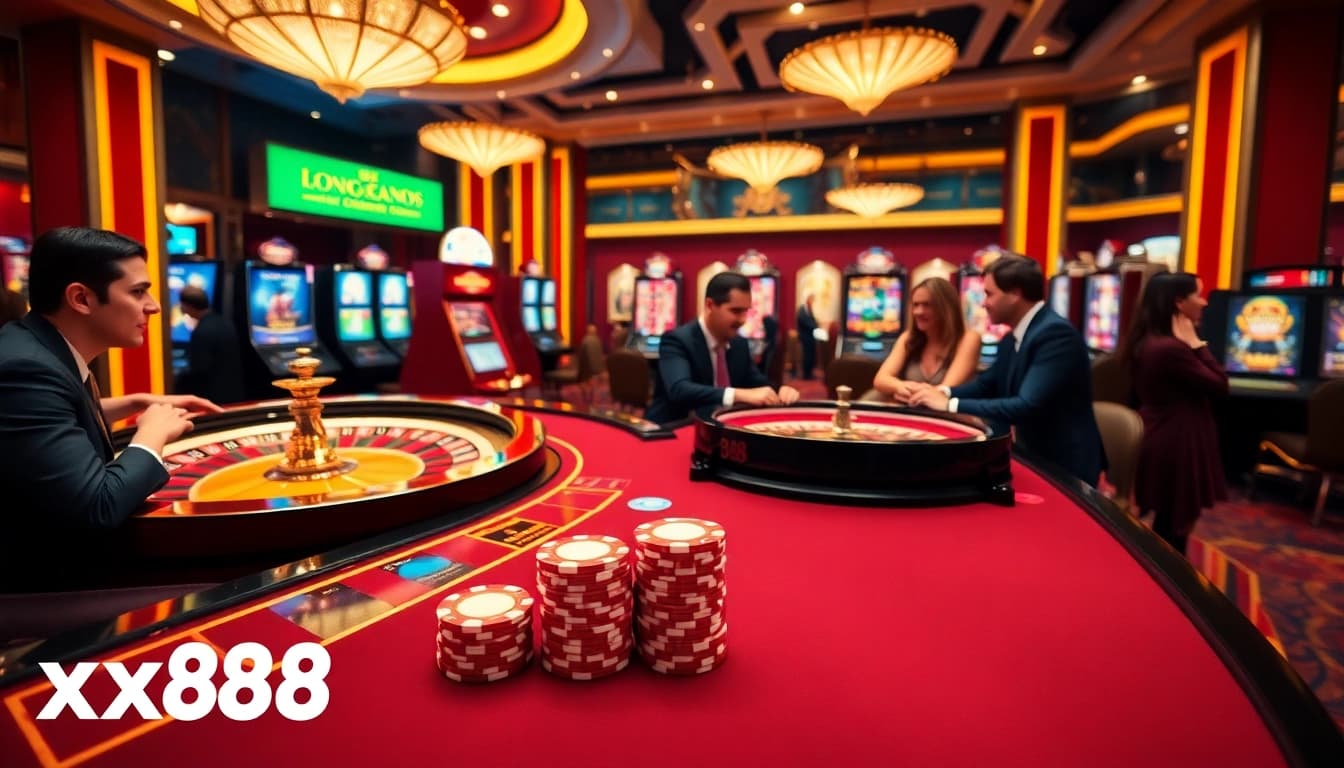 Experience thrilling gameplay at xx88's vibrant casino tables with dynamic action.