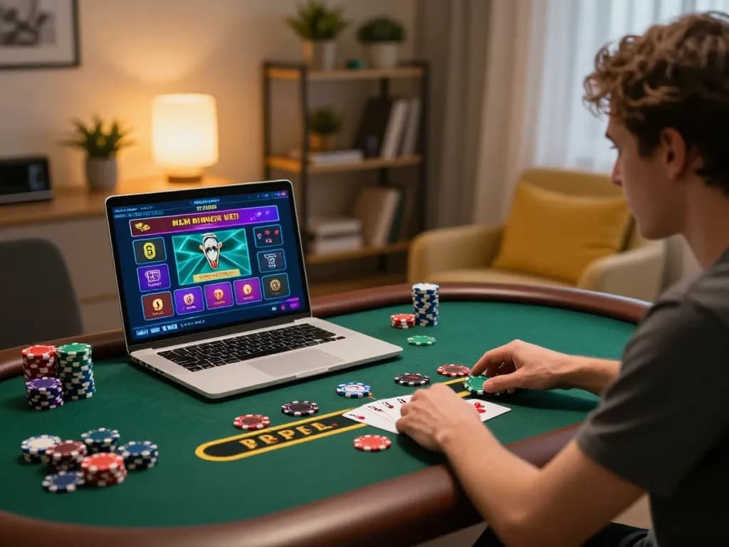 Engaging in live dealer blackjack at https://dohistory.group/ with vibrant gaming interface glowing on laptop.