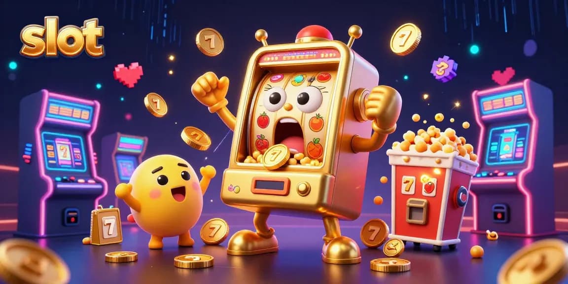 Watch a lively slot machine celebrating a jackpot win amidst vibrant gaming elements.