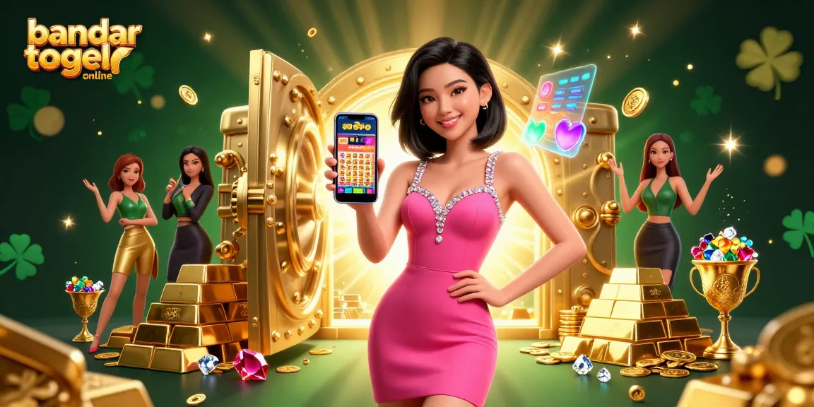 Experience the excitement of bandar togel online with a vibrant casino illustration featuring lottery games.
