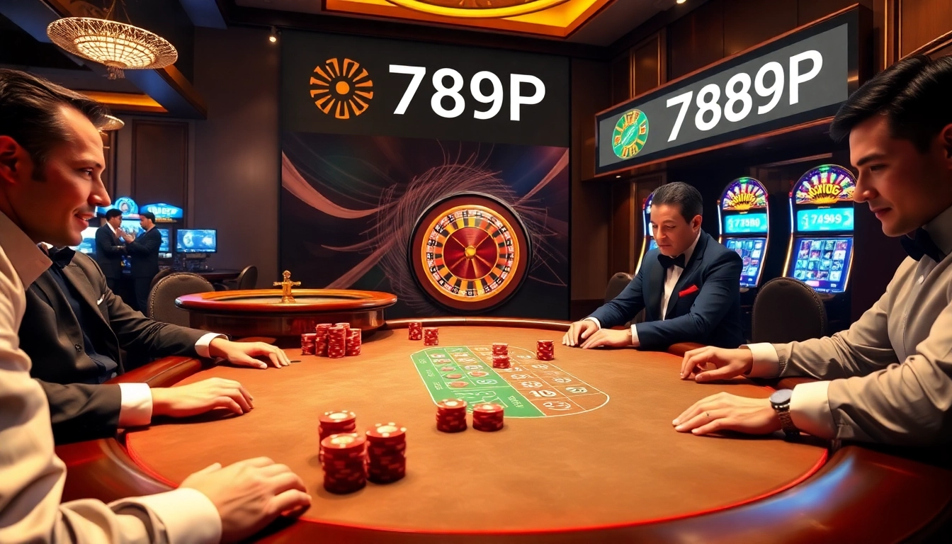 Exciting poker game at 789P casino with vibrant chips and warm lighting.