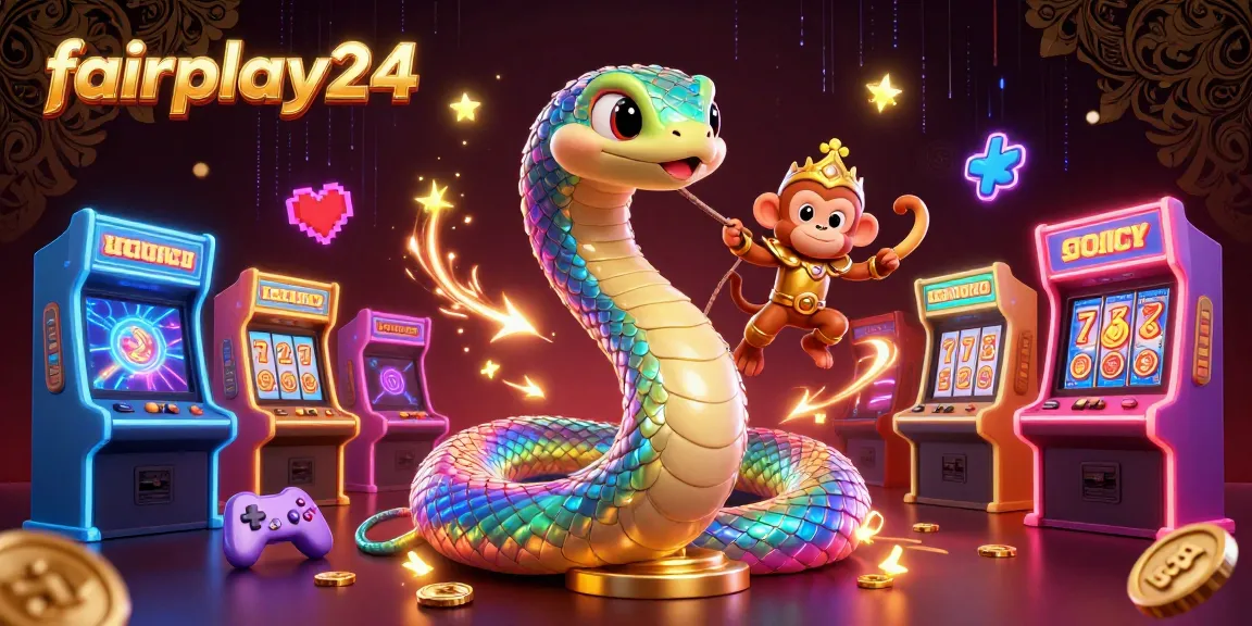 Engage in fairplay24's dynamic gaming experience with vibrant casino elements and a colorful scene.
