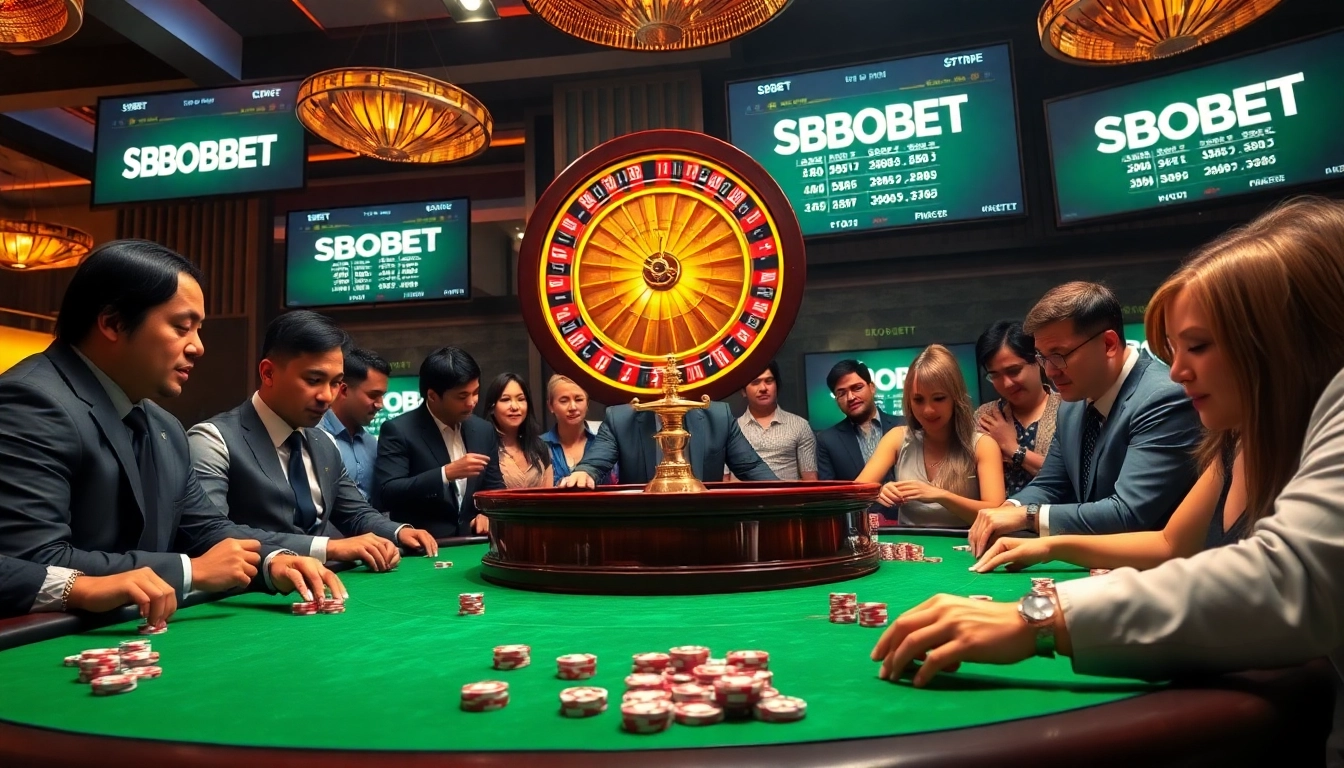 SBOBET players engaging in a high-stakes casino game with betting chips and dice.