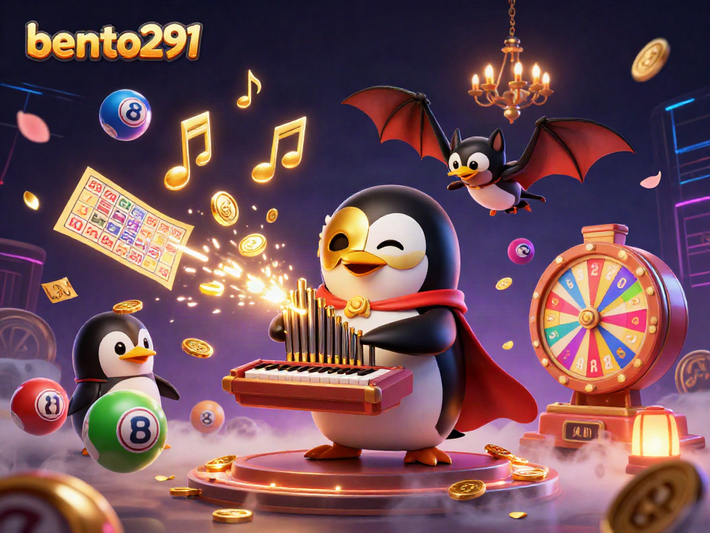 Experience bento291's vibrant gaming world with phantom penguin and dynamic lottery elements.