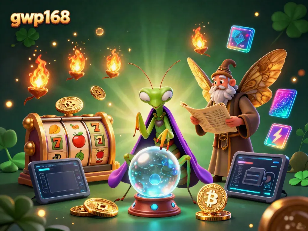 GWP168 hadirkan kemenangan dengan slot reel dan simbol keberuntungan dalam ilustrasi menarik.