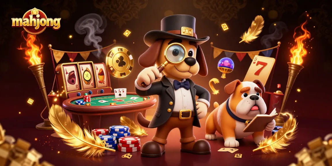Join the mahjong action as the cartoon detective investigates a golden poker chip clue in a vibrant casino!