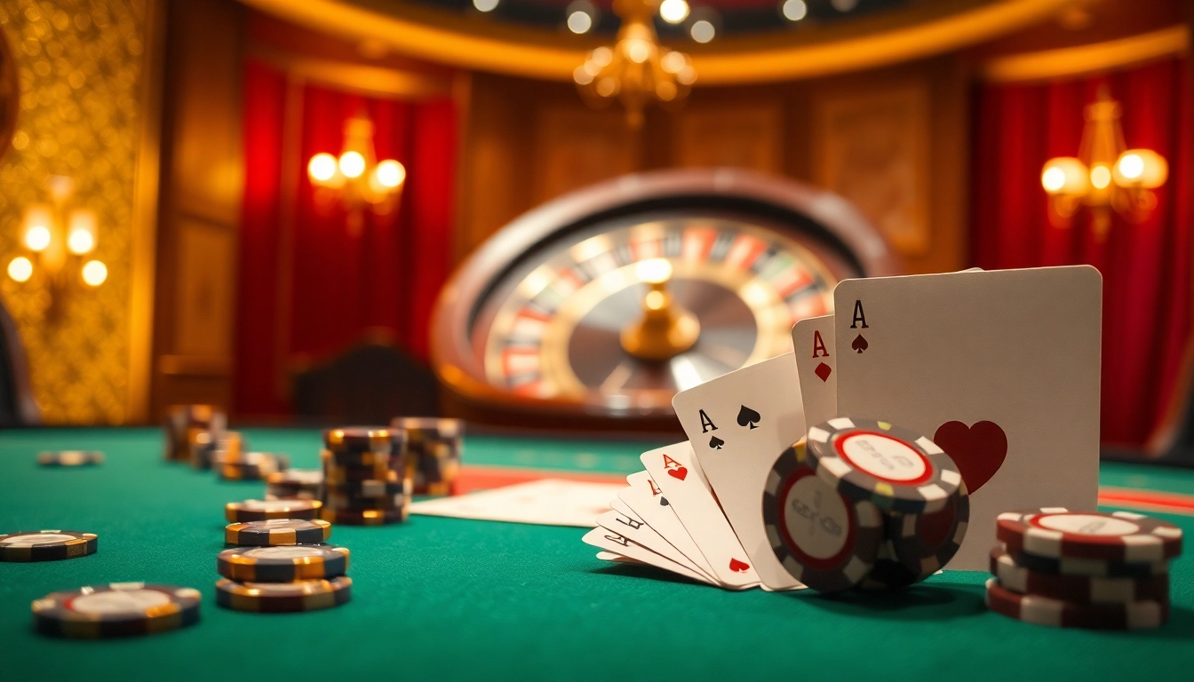 Enjoy thrilling Lô Đề Trực Tuyến at a vibrant poker table with luxury chips and cards.