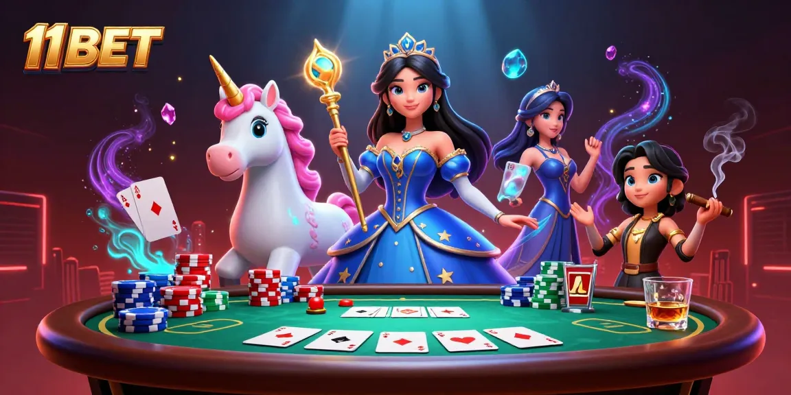 Engage with 11 BET's vibrant casino scene featuring action-packed gaming elements and enchanting characters.