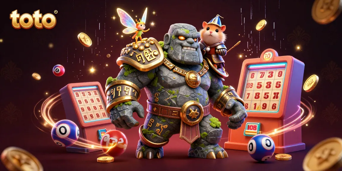 Engage with toto lottery excitement in a vibrant 3D illustration featuring magical characters.