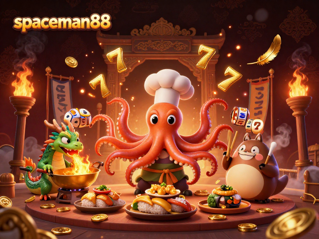 Engage with spaceman88 showcasing vibrant slots action amid animated characters and dynamic casino elements.